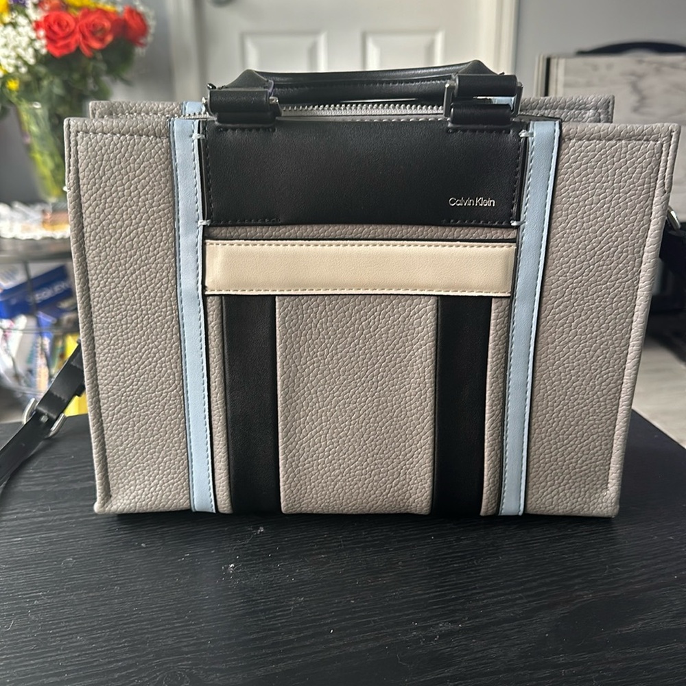 Calvin Klein Gray and Black Crossbody Bag